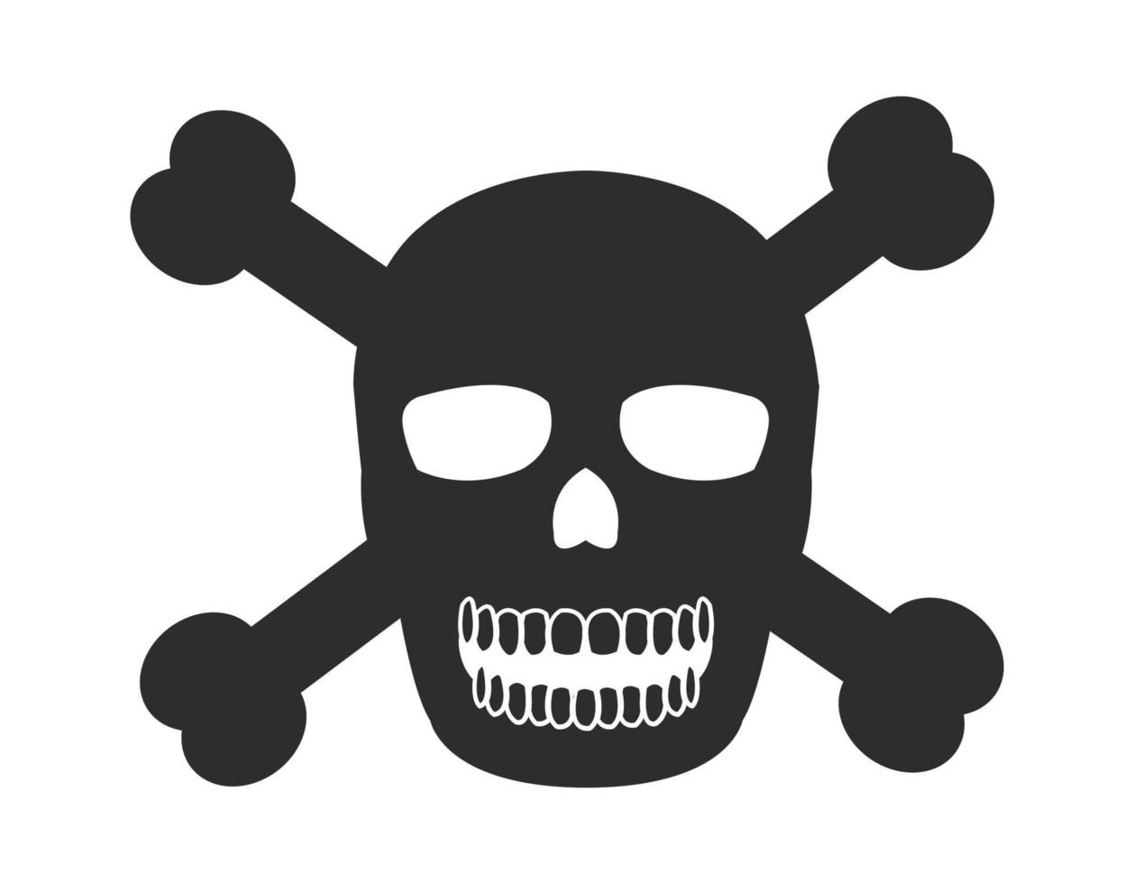 Skull and bone danger icon vector