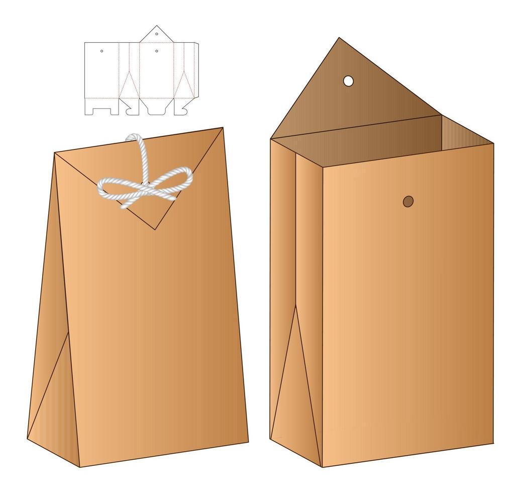 Box packaging die cut template design. 3d mock-up vector