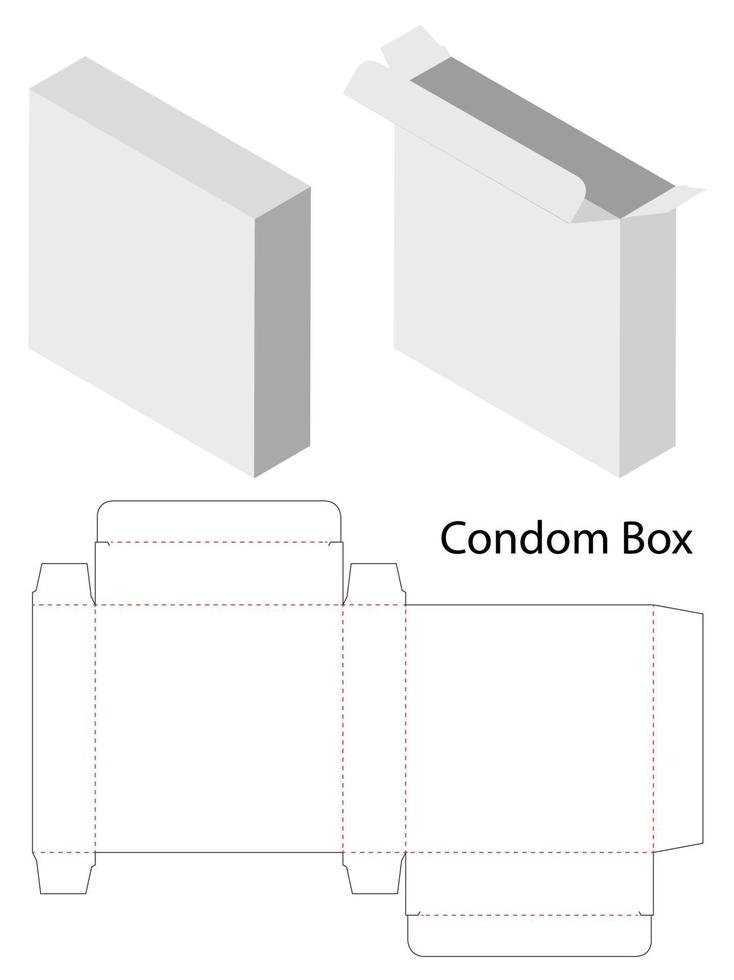 Box packaging die cut template design. 3d mock-up vector