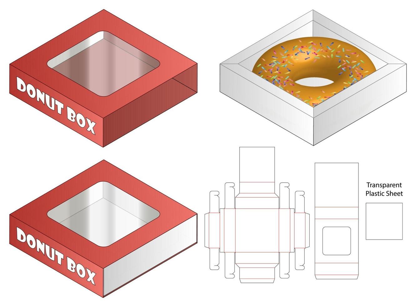 Diseño de plantilla troquelada de embalaje webbox. Maqueta 3d vector