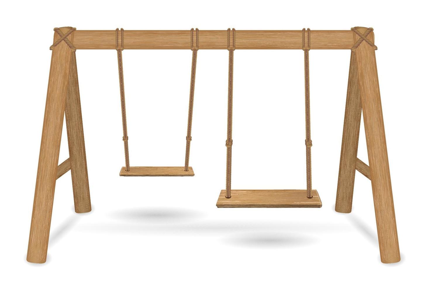 wooden swing vector on a white background