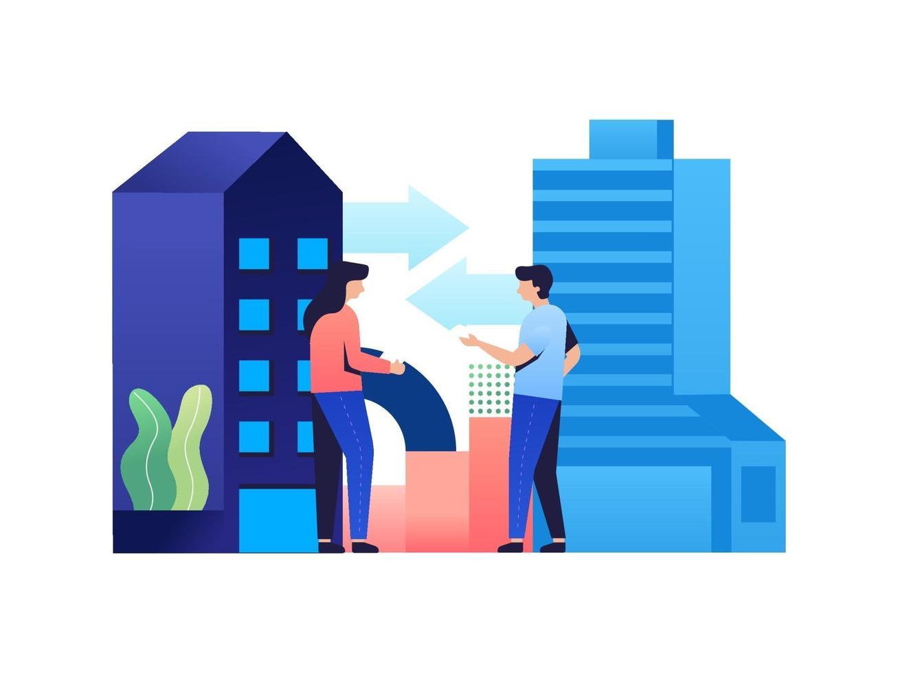Company Merger and Collaboration vector