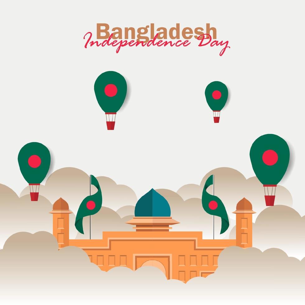 Vector of Independence Day with Bangladesh Flags.