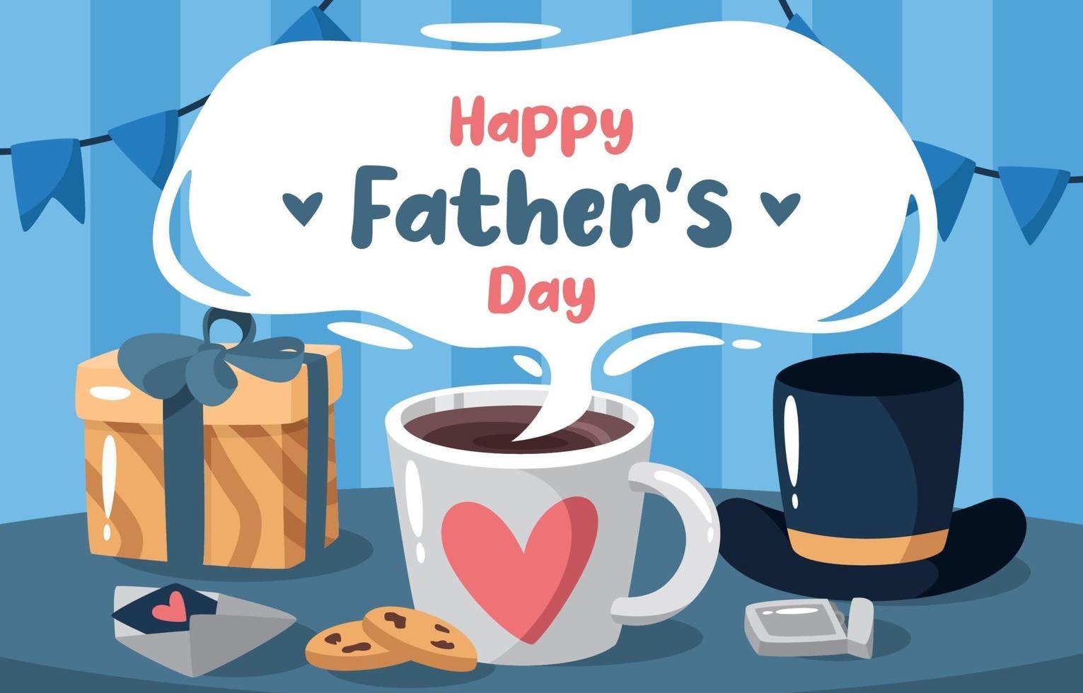 Flat Father's Day Surprise Concept vector