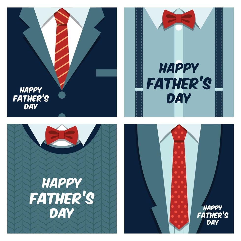 Happy Father's Day Greeting Card Set Masculine vector