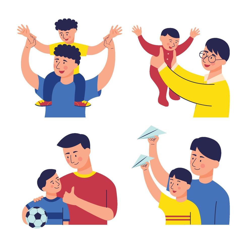 Father and Son Character Set vector