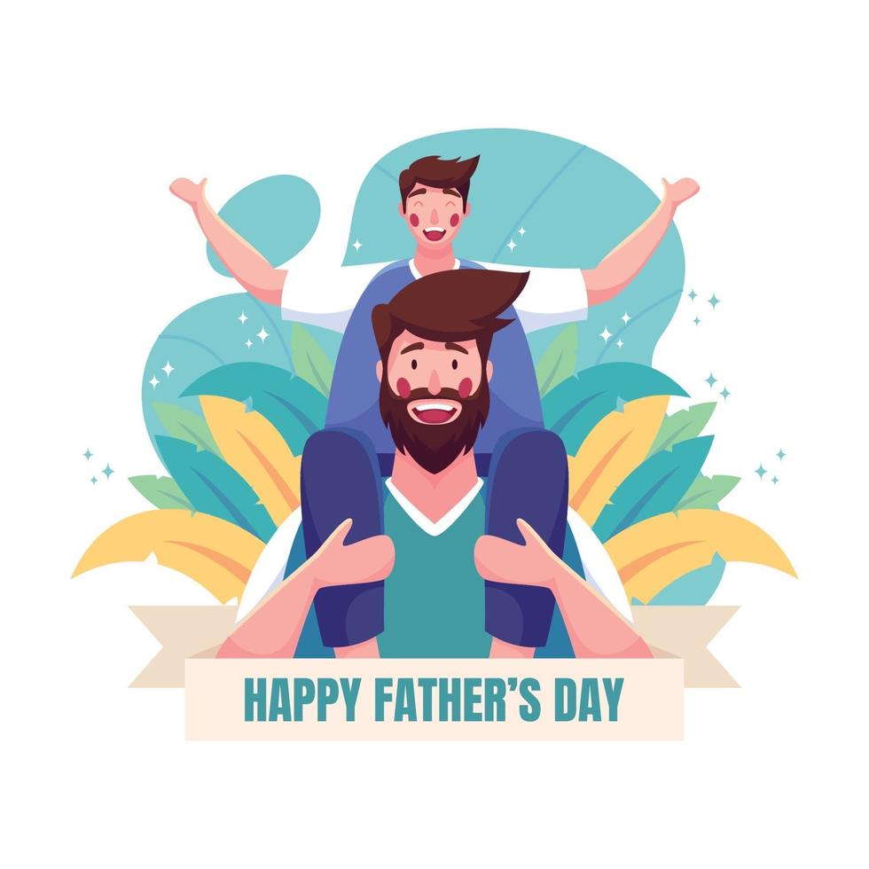 Joy at Happy Fathers Day Celebrations vector