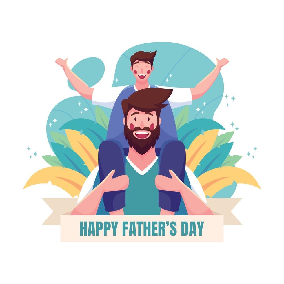 alegría por las felices celebraciones del día del padre vector