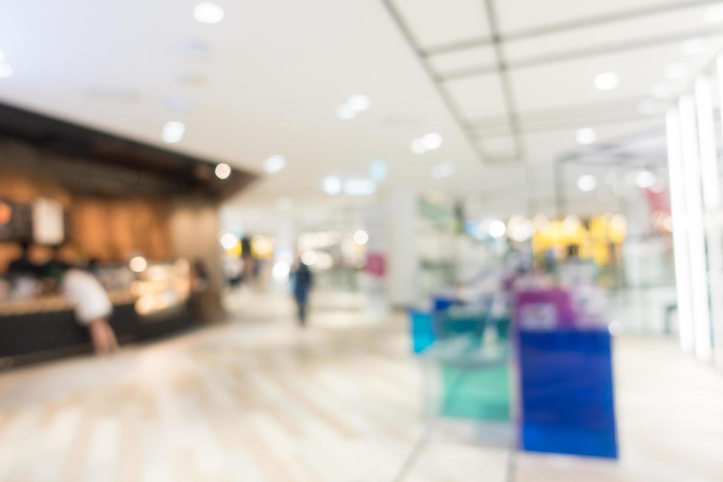Blurred shopping mall interior for shopping background photo