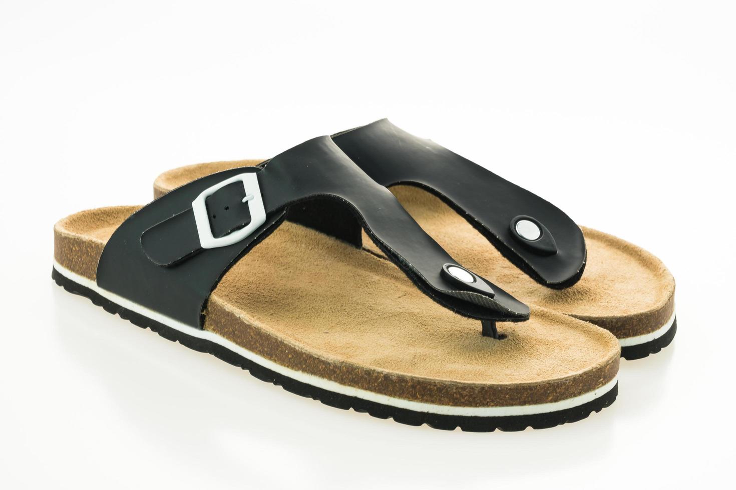 Men leather sandal and flip flop shoes photo