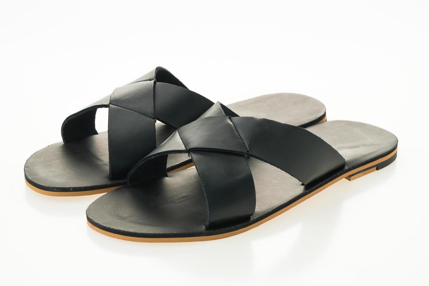 Men leather sandal and flip flop shoes photo