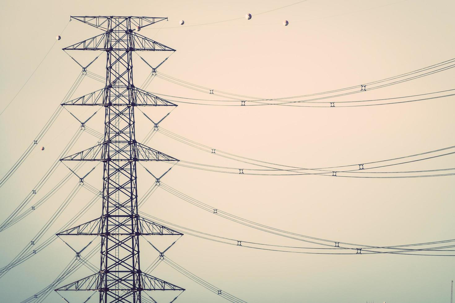 High voltage transmission tower photo