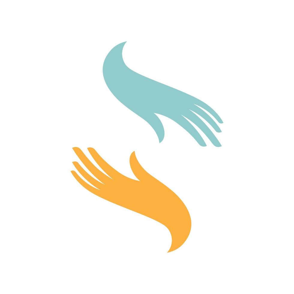 Ilustración de icono de vector de plantilla de logotipo de cuidado de mano