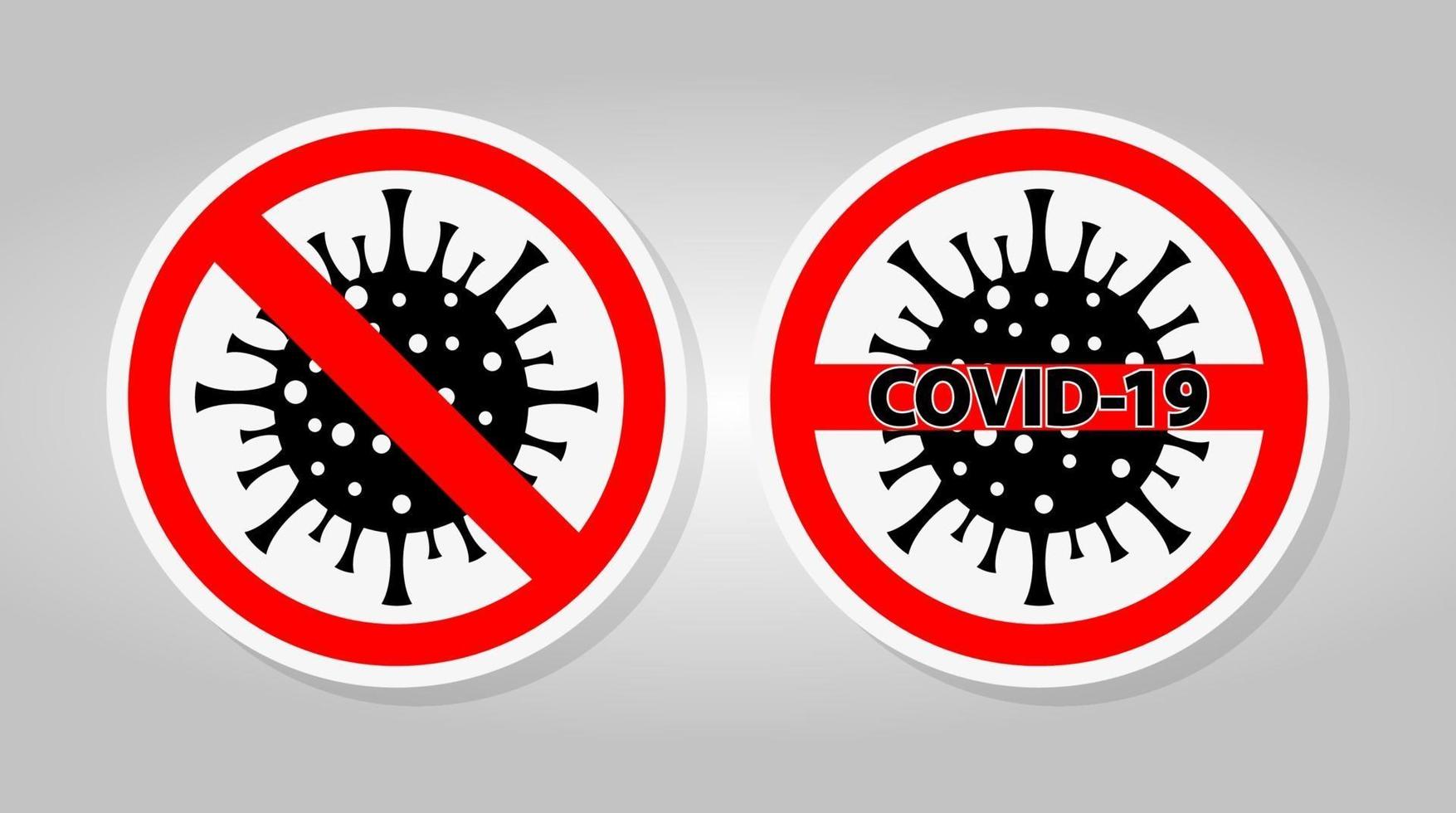 señal de advertencia, precaución brote coronavirus covid 19 vector