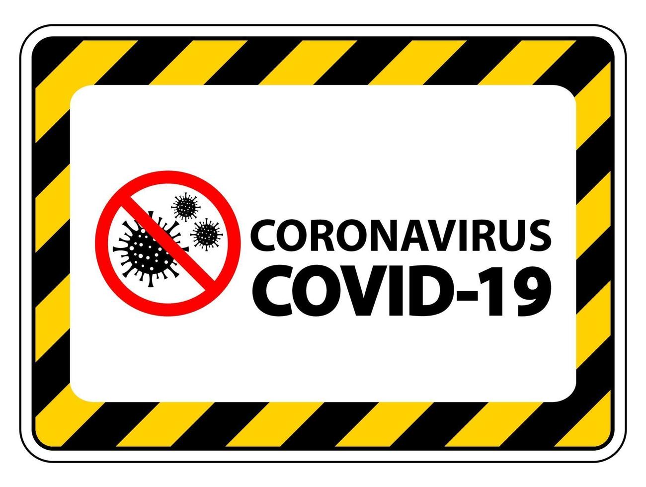 señal de advertencia, precaución brote coronavirus covid 19 vector