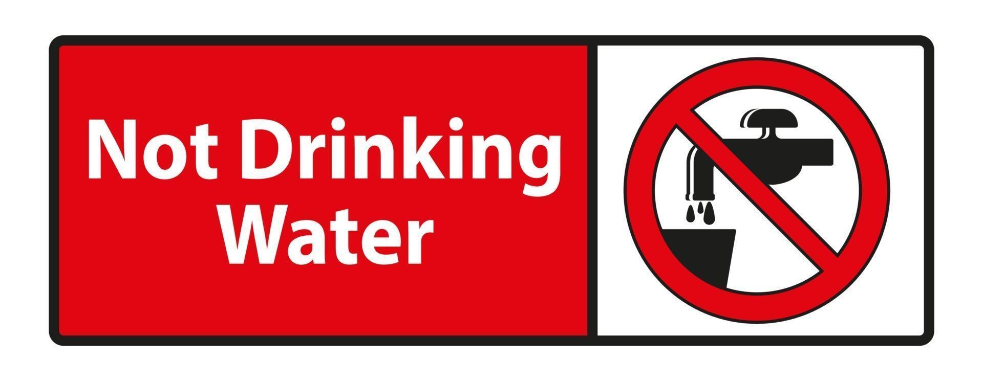 No beber agua símbolo signo aislado sobre fondo blanco. vector