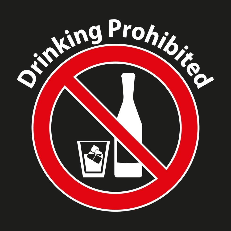 Drinking prohibited,No alcohol sign isolated on white background vector
