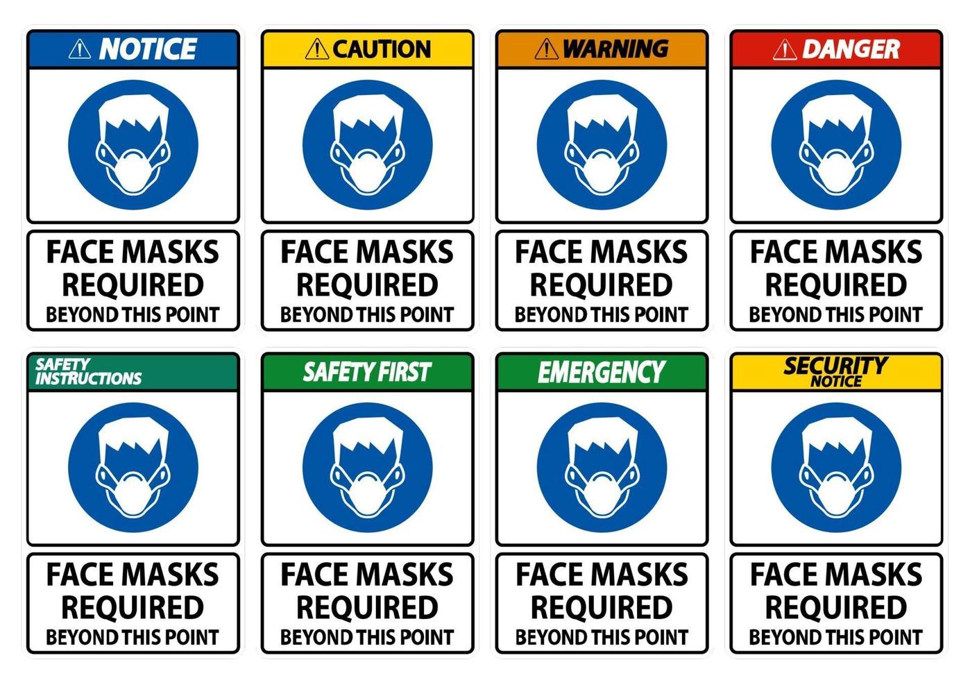 Face Masks Required Beyond This Point Sign Isolate On White Background vector