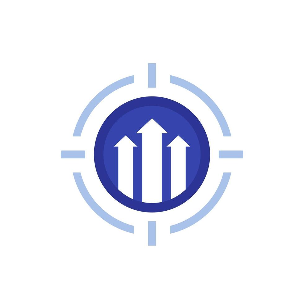 focus on growth icon, vector