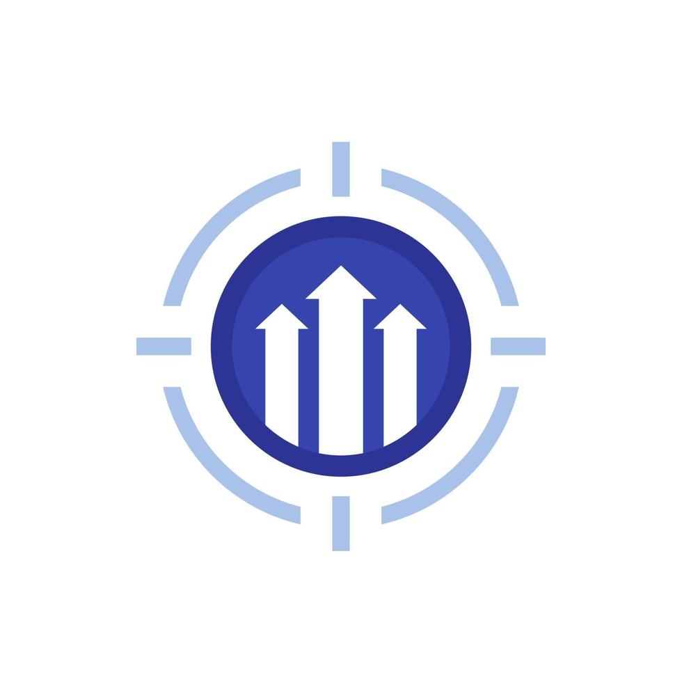 focus on growth icon, vector