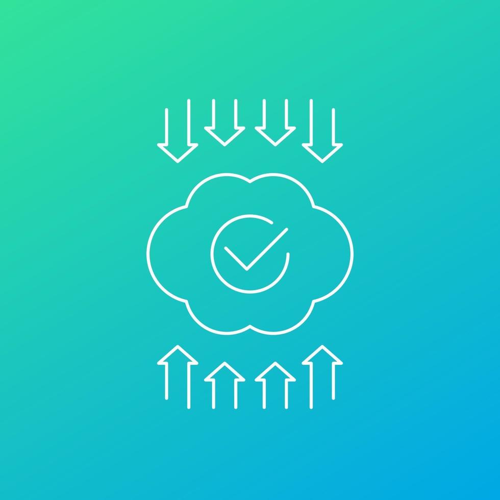 emissions reduction thin line icon vector