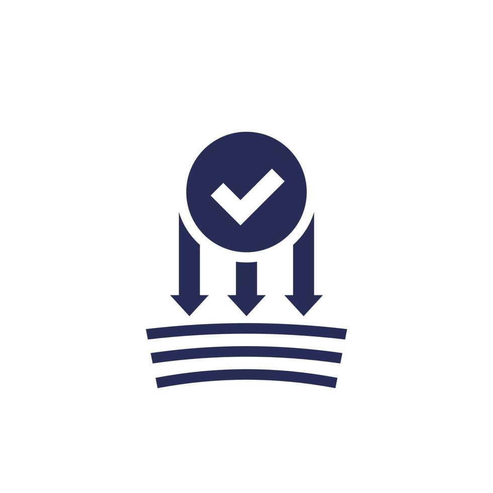 pressure resistance icon with checkmark vector