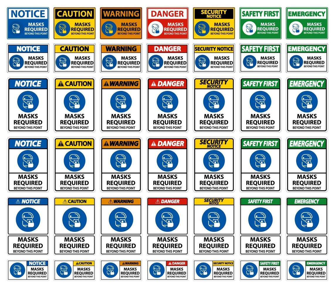 Symbol Masks Required Beyond This Point Sign vector