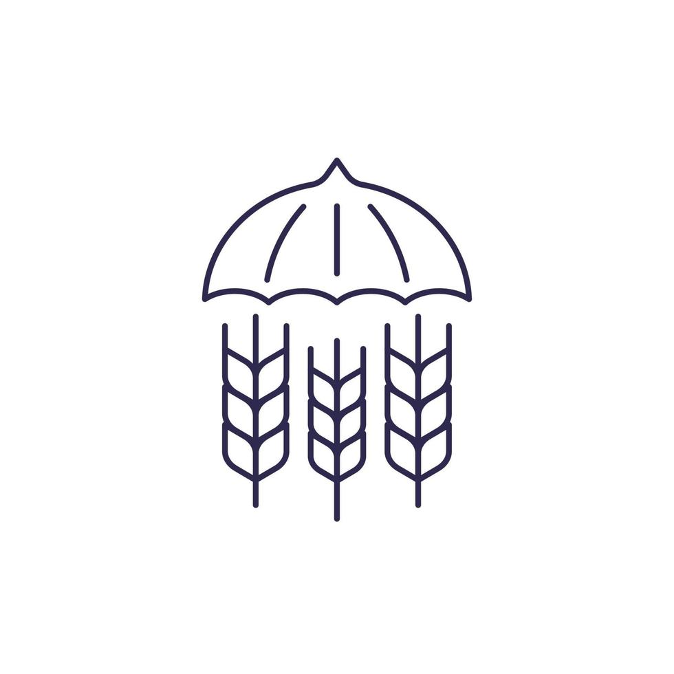 crop insurance line icon on white vector