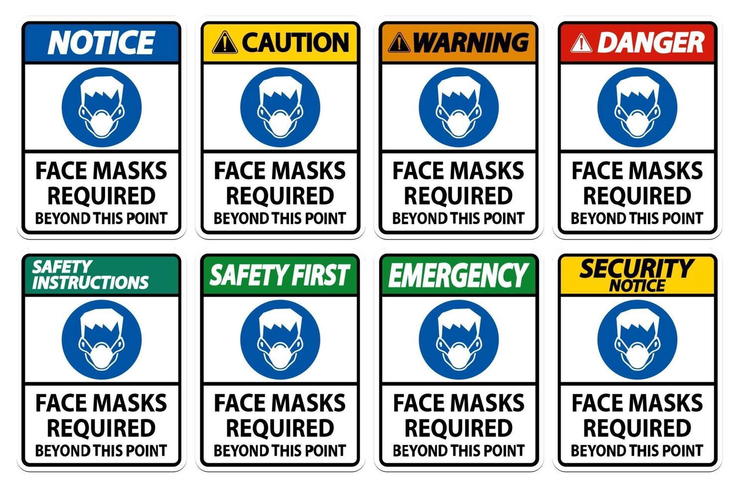 Face Masks Required Beyond This Point Sign Isolate On White Background vector