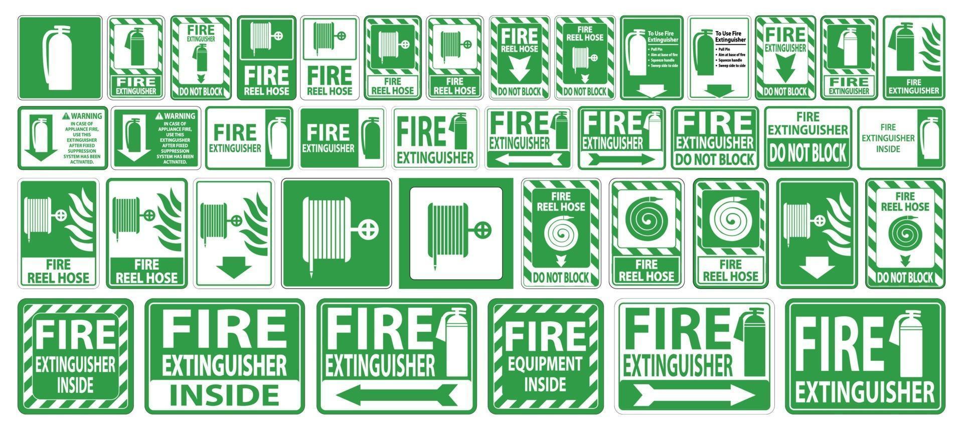 Set label Fire extinguisher Sign on white background vector