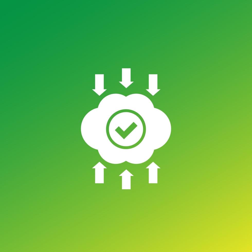 emissions reduction icon, ecology concept vector