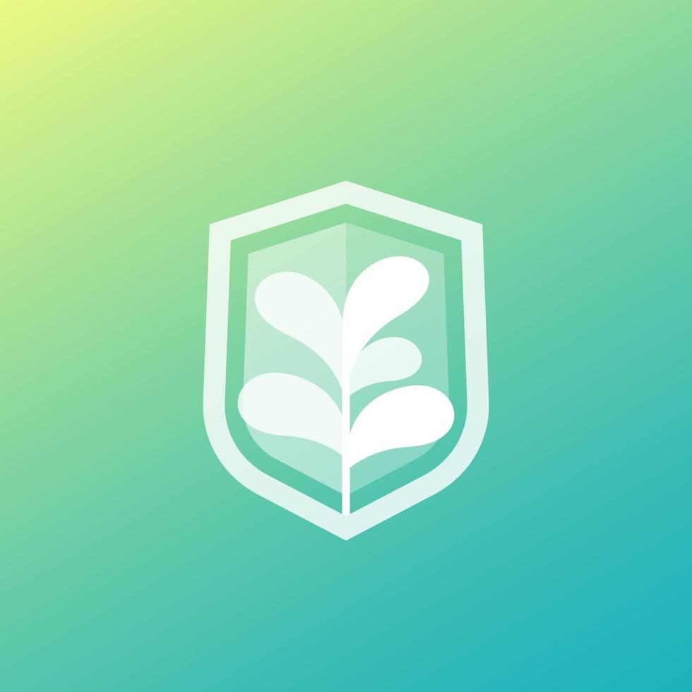 crop protection icon with shield vector