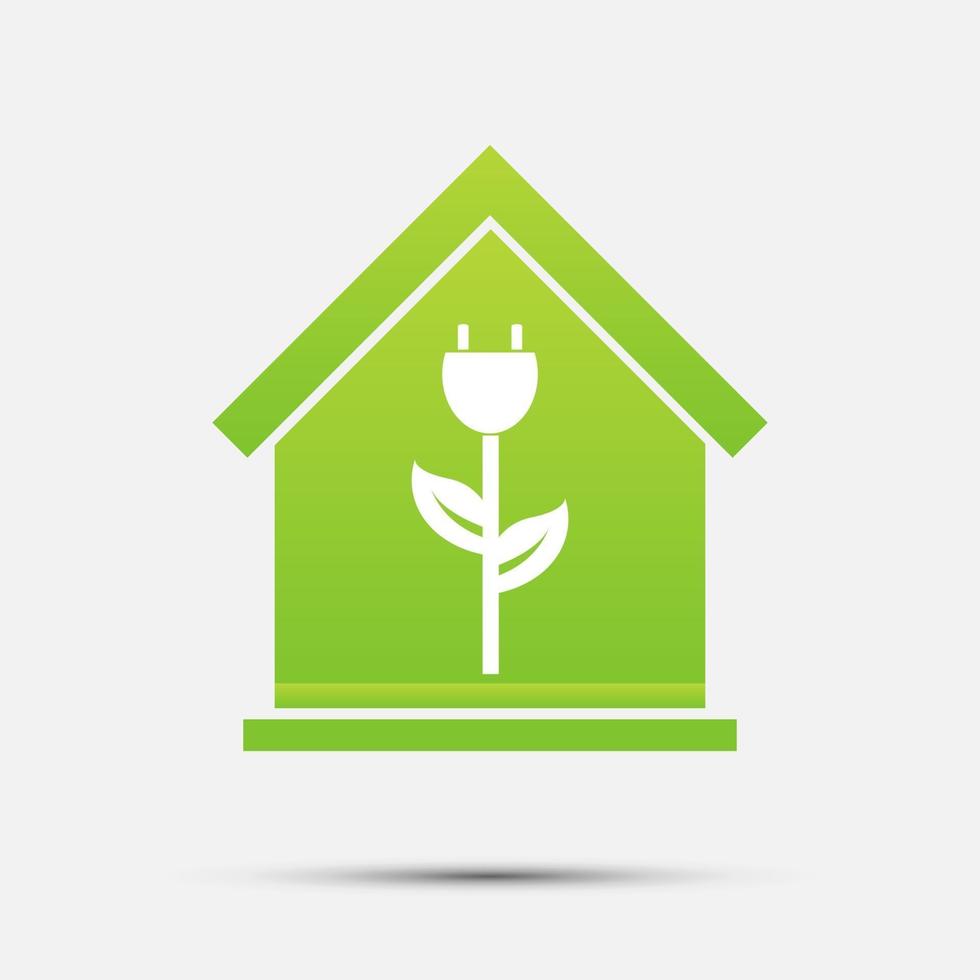 Eco House icon. green home ecology emblem or logo. Vector illustration