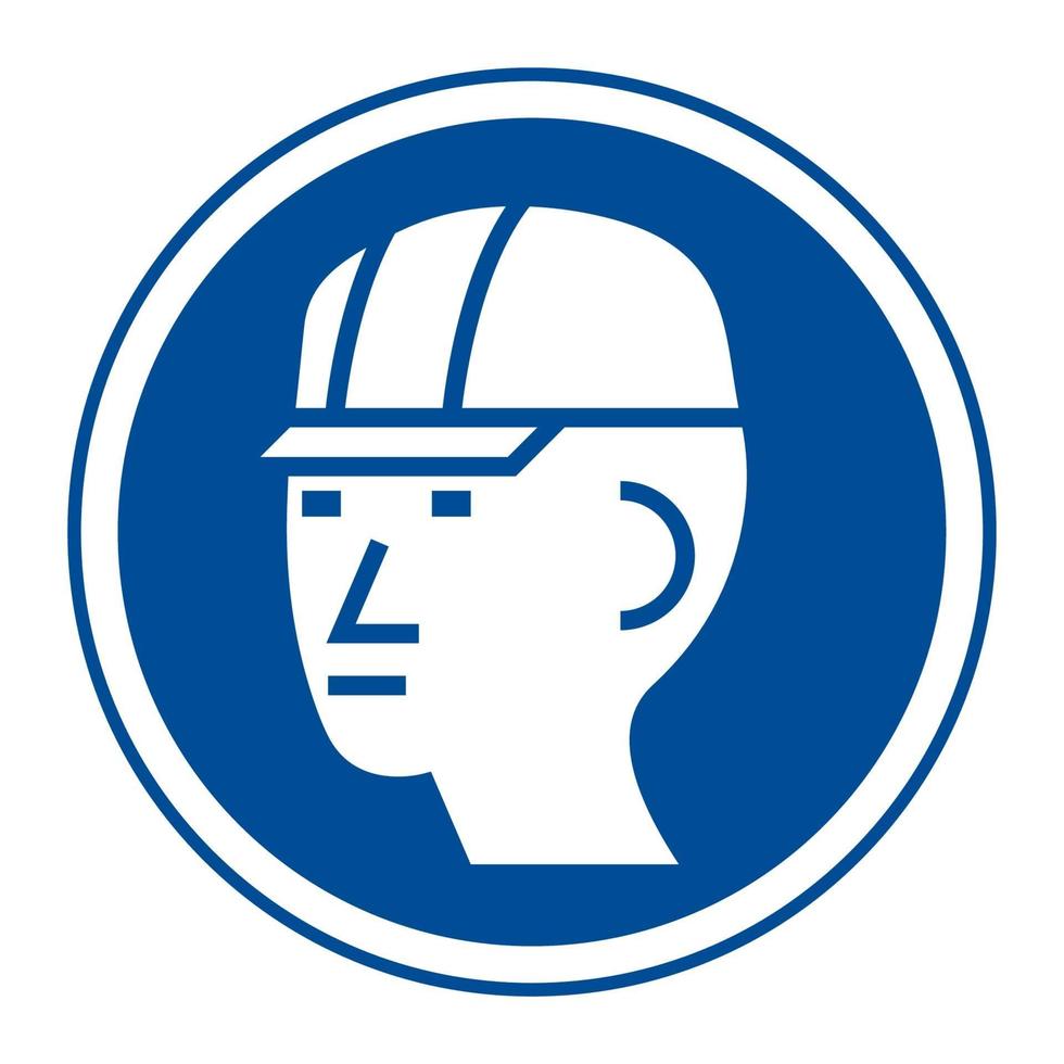 Wear Hard Hat Sign Isolate On White Background vector