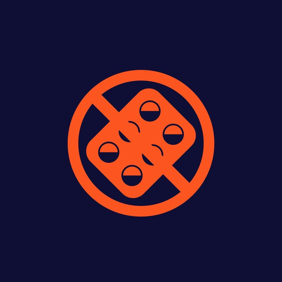 No pills or drugs vector sign