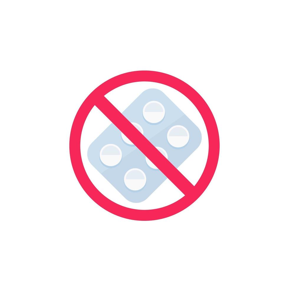 No pills, stop drug abuse vector