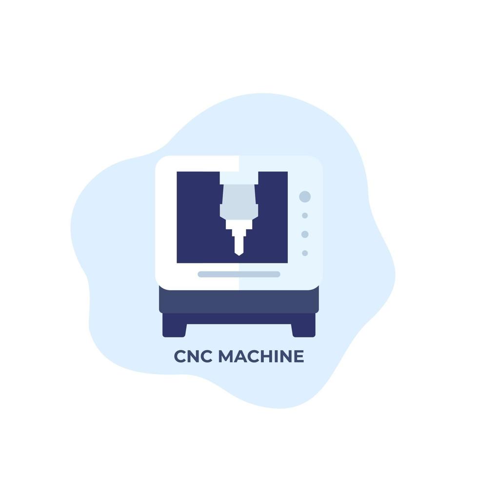 CNC machine icon, flat vector