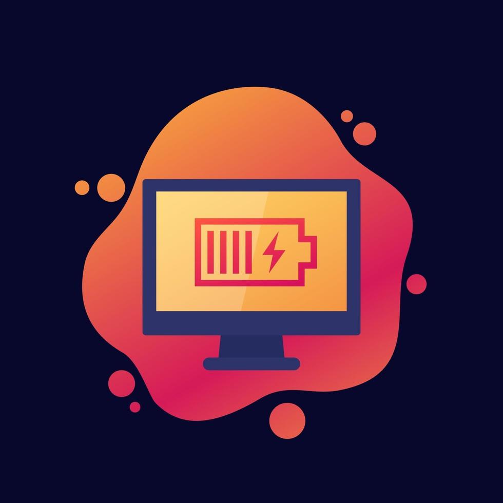 charging battery icon on computer screen, vector design 2265588 Vector