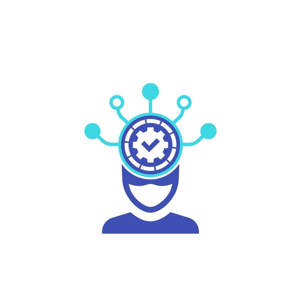 Machine learning icon on white vector