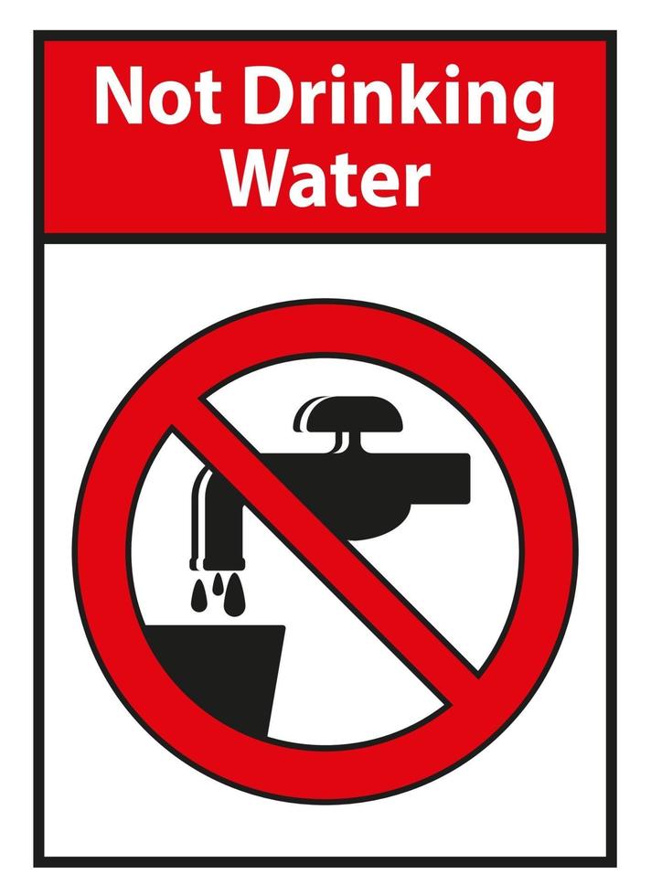 No beber agua símbolo signo aislado sobre fondo blanco. vector