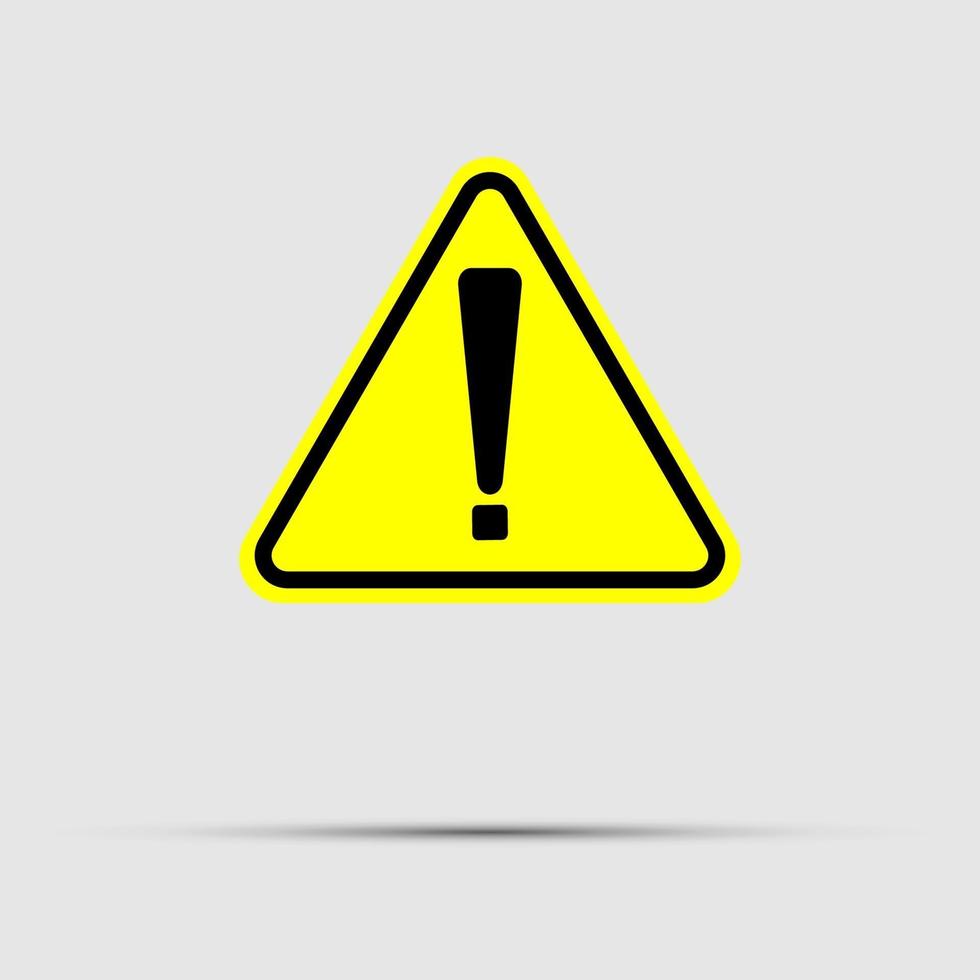 Exclamation mark symbol,Yellow Warning Dangerous icon on white background, vector