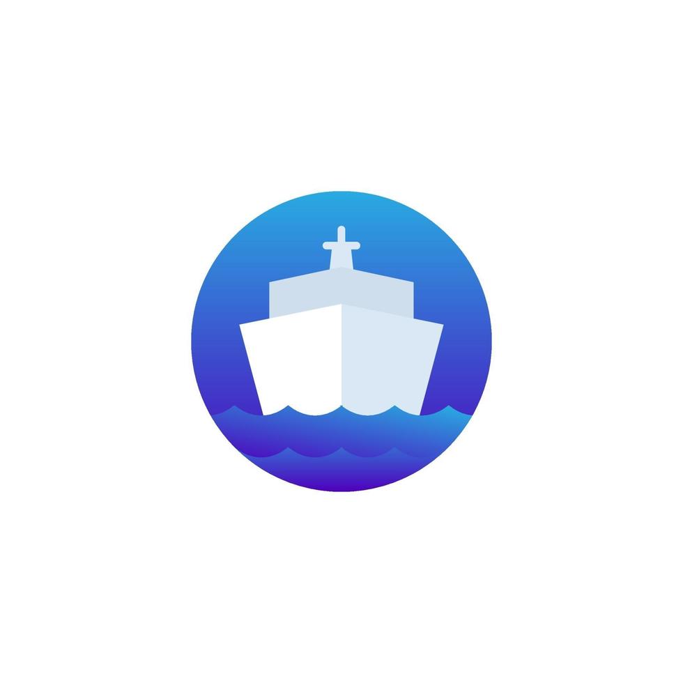 Ship, maritime industry vector logo design