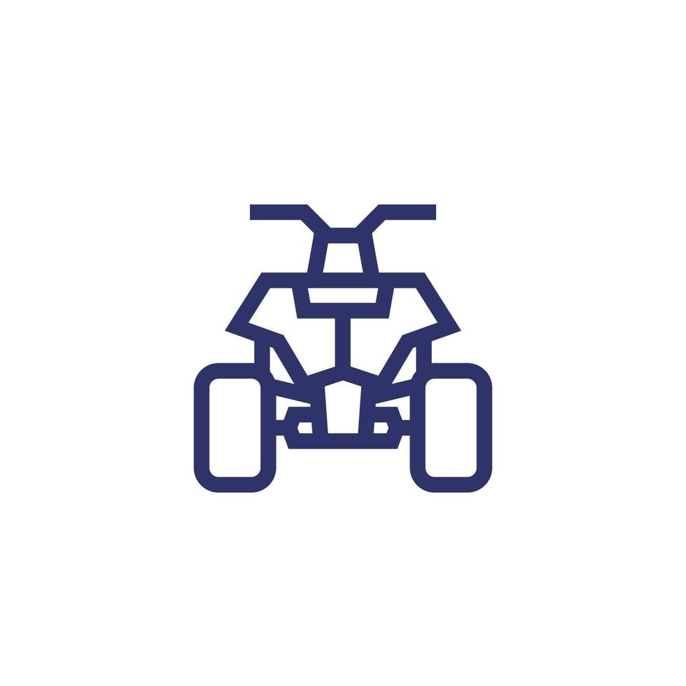 quad bike, all terrain vehicle ATV line icon vector