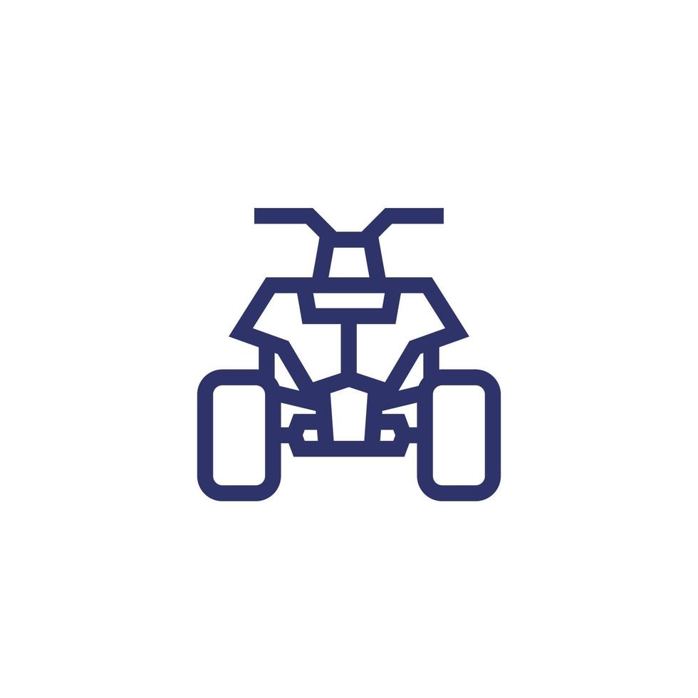 quad bike, all terrain vehicle ATV line icon vector