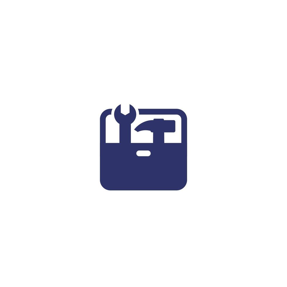 Toolbox icon with hammer and wrench vector