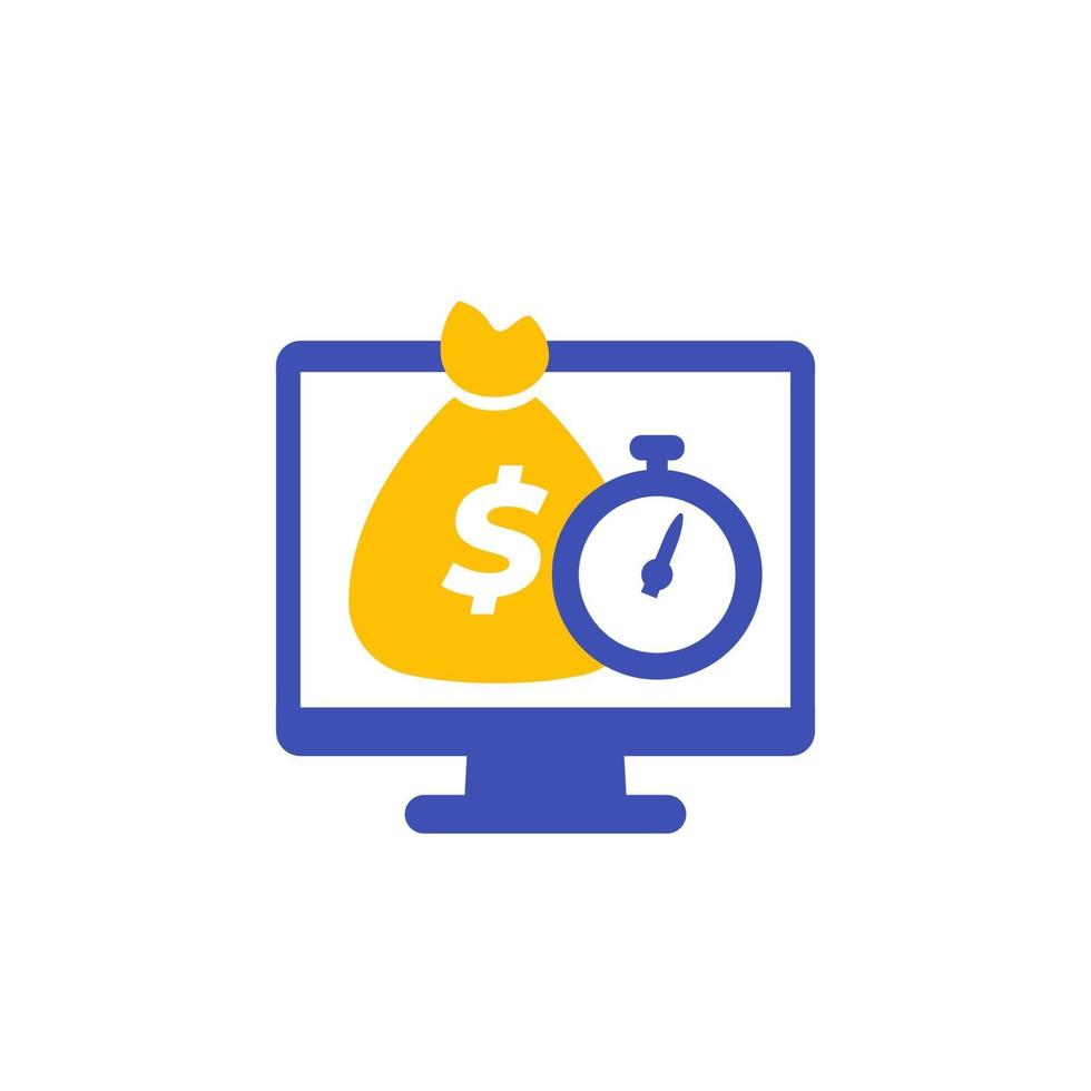 fast loan online icon on white vector