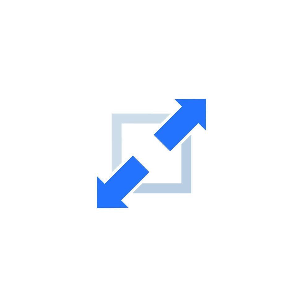 arrows pointed in two directions flat icon for web vector