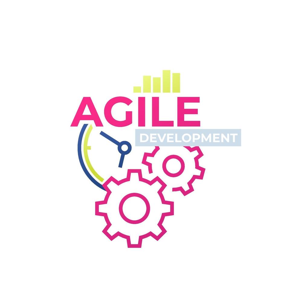 Agile software development, vector icon design
