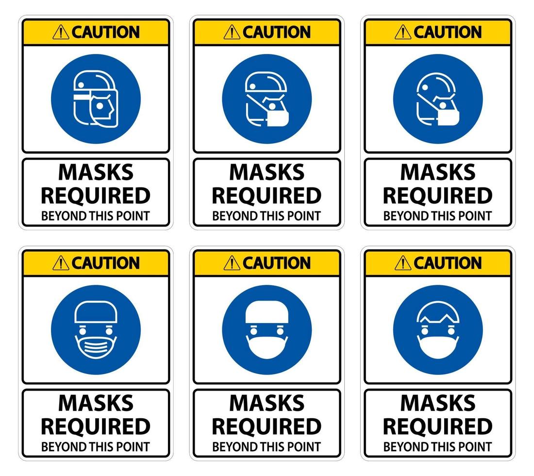 Caution Symbol Masks Required Beyond This Point Sign vector