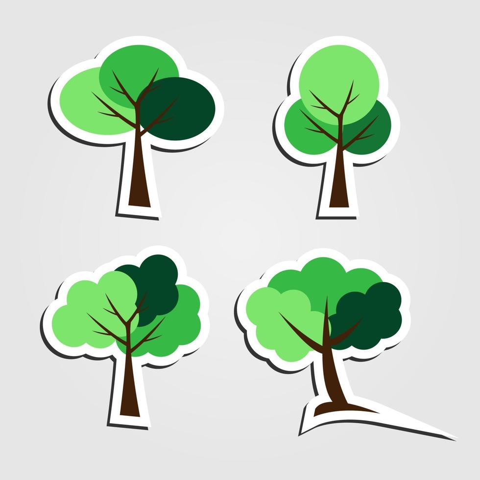 símbolos, conjunto de iconos de árbol, ilustración vectorial vector